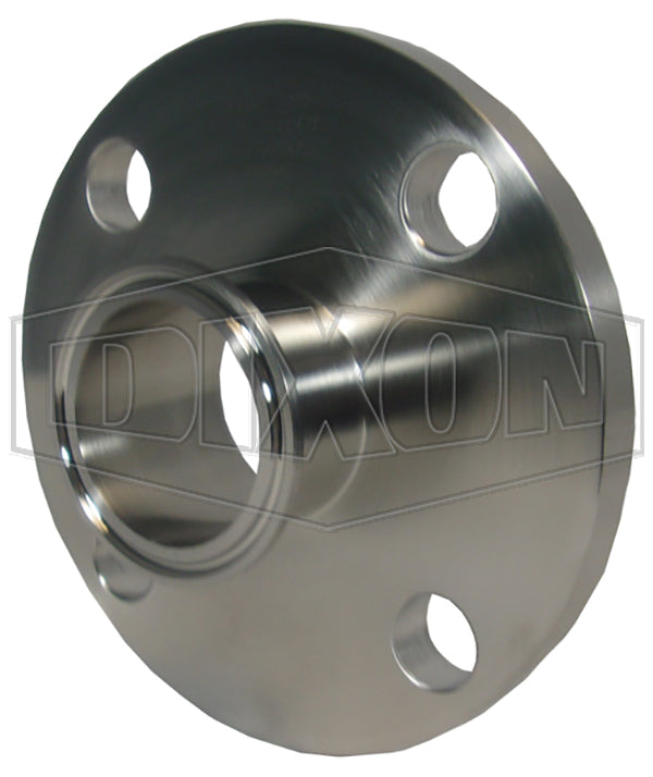 B38MP-R100 Dixon Valve 316L Stainless Steel Sanitary Polished Clamp Adapter x Weld Neck 150# Flange - 1" Tube OD