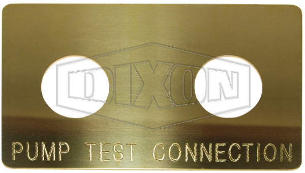 WP2H-PT-P Dixon Polished Brass PumpTest Branded Wall Plate for Double Clapper Siamese Assemblies - 3-3/8" Hole Size