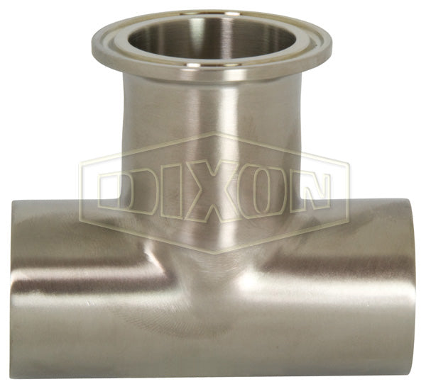 B7WWM-G100 Dixon Valve 304 Stainless Steel Sanitary Polished Weld Run x Clamp Branch Tee - 1" Tube OD
