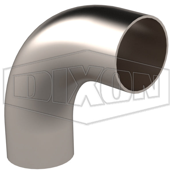 DVF-C400R1R Dixon Valve Vacuum Weld Fitting - Weld 90° Elbow with Tangents for D-TORR Vacuum Fitting - 4" OD - 316L Stainless Steel