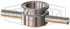 T7IWWMS050150PL Dixon Valve 1/2" x 1-1/2" Tube OD 316L Stainless Steel BioPharm Weld x Weld x Clamp Instrument Tee BPE2012 (PL Finish SF1)