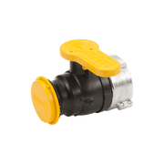 WSF210FSAV Banjo 2" Polypropylene Spinweld Valve w/QDC Outlet, Foil Seal & Cap - Gasket: FKM (viton type) - Collar Fits: SCHUTZ® - Collar ID: 2-3/4"