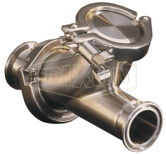HYCVP150CCAA by Dixon Valve | Sanitary 1-1/2"  HYC-Series Y-Ball Check Valve | Clamp x Clamp | 316L Stainless Steel | FKM Elastomer | PTFE Ball